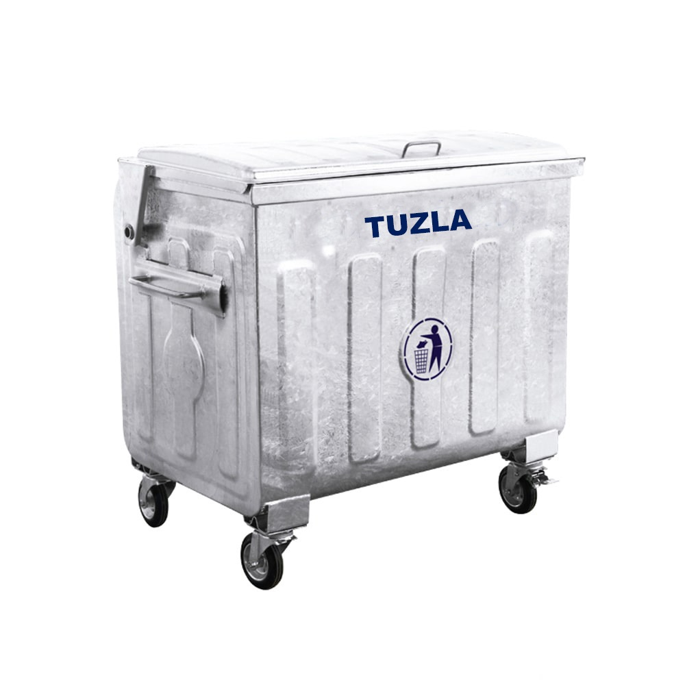 Tuzla Sıcak Daldırma 770 Litre Metal Çöp Konteyneri